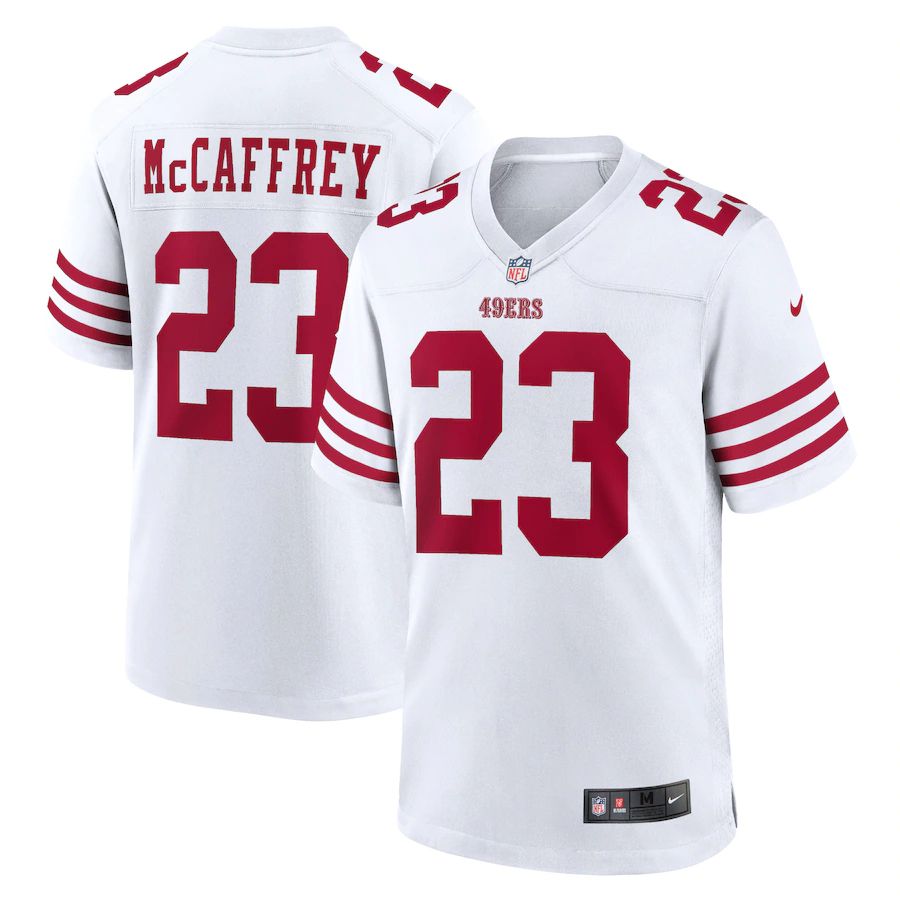 Men San Francisco 49ers #23 Christian McCaffrey Nike White Game Player NFL Jersey->san francisco 49ers->NFL Jersey